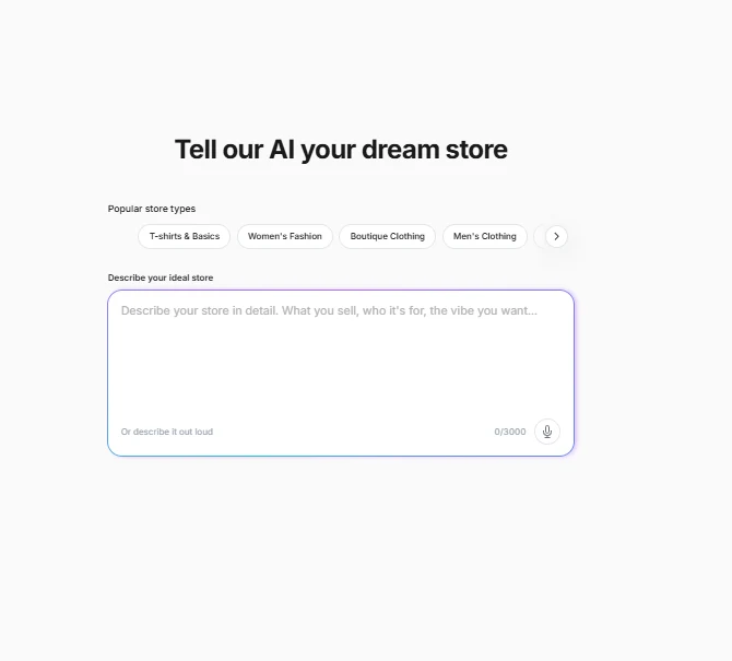 Describing a store to Buddy in chat